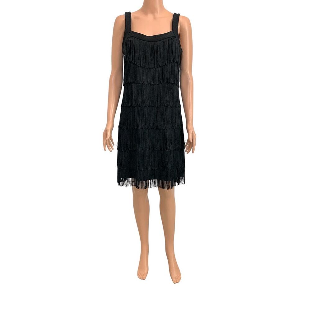 Express small fringe flapper cocktail mini dress costume D2 3426